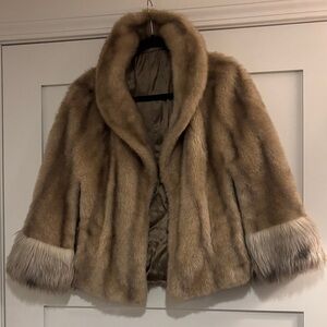 Vintage Faux Fur Cape Capelet, One Size